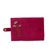 Image of Pink floral hand embroidered passport cover