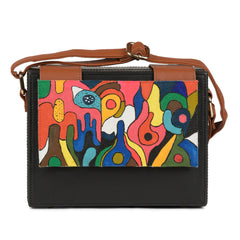 Flap Colorful Hand Painted Crossbody Sling Bag For Women