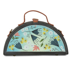 Floral Hand Painted Crossbody Semi circle Clutch bag For Women