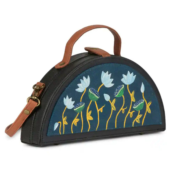 Pichwai semi circle crossbody clutch bag for women main image 0