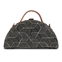 Aztec Black Semi circle designer clutch bag for women