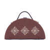 Image of Aztec Tan Semi Circle designer hand embroidered Clutch Bag for women