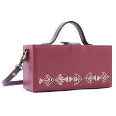 Mayari cherry golden dabka hand embroidered wedding clutch bag for women