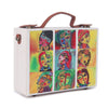 Image of buy online hand painted bags, painted traveling bag, abstract hand painted sling bag