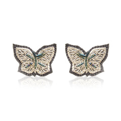 Butterfly silver Zari Earring