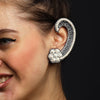 Image of Order online Long flower silver ear-cuff- gonecase.in