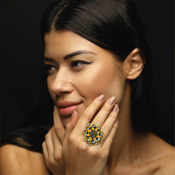 Kalpi - Madhubani Handpainted Wooden Ring
