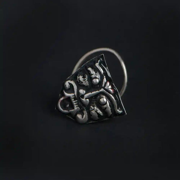 Nazar Battu Hand-Painted Sterling Silver Septum Nose Pin
