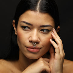 order online Double Chain Sterling Silver Septum Nose Pin- gonecase.in
