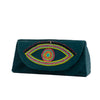 Image of Evil eye soft blue hand embroidered sunglasses cover