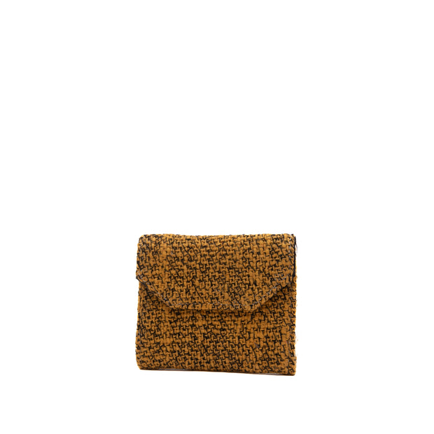 Yellow jaquard card holder