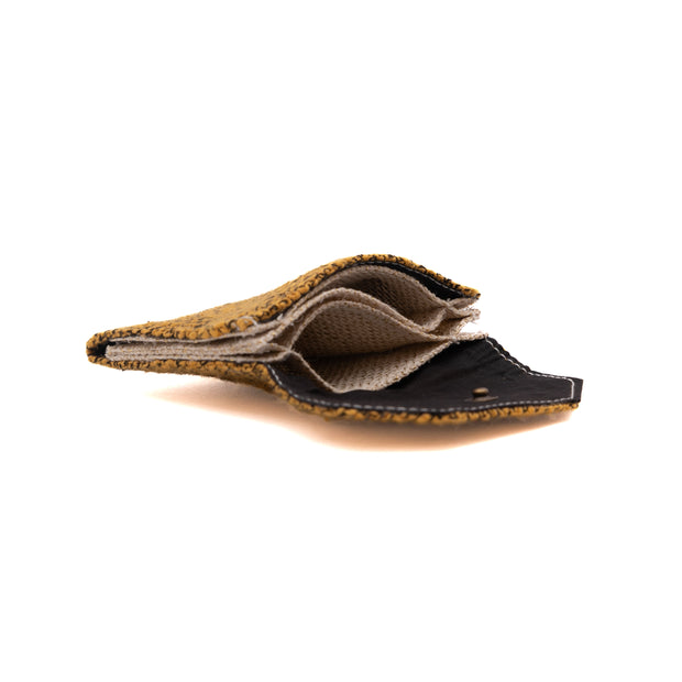 Yellow jaquard card holder