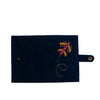 Image of Lets fly blue hand embroidered passport cover