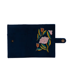 Blue floral passport cover