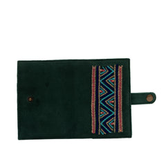 Tribal art olive passport cover