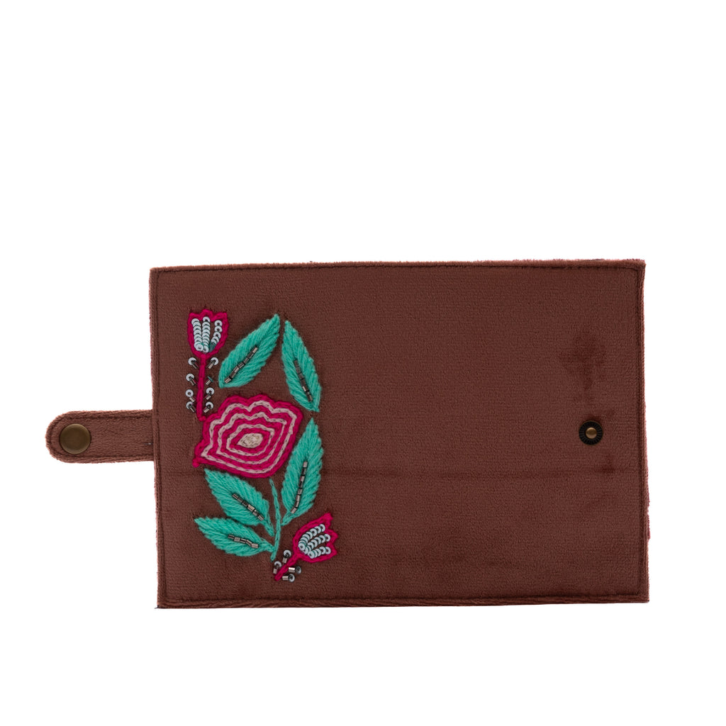 Brown Floral Passport Cover