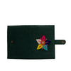 Image of Olive green hand embroidered passport cover