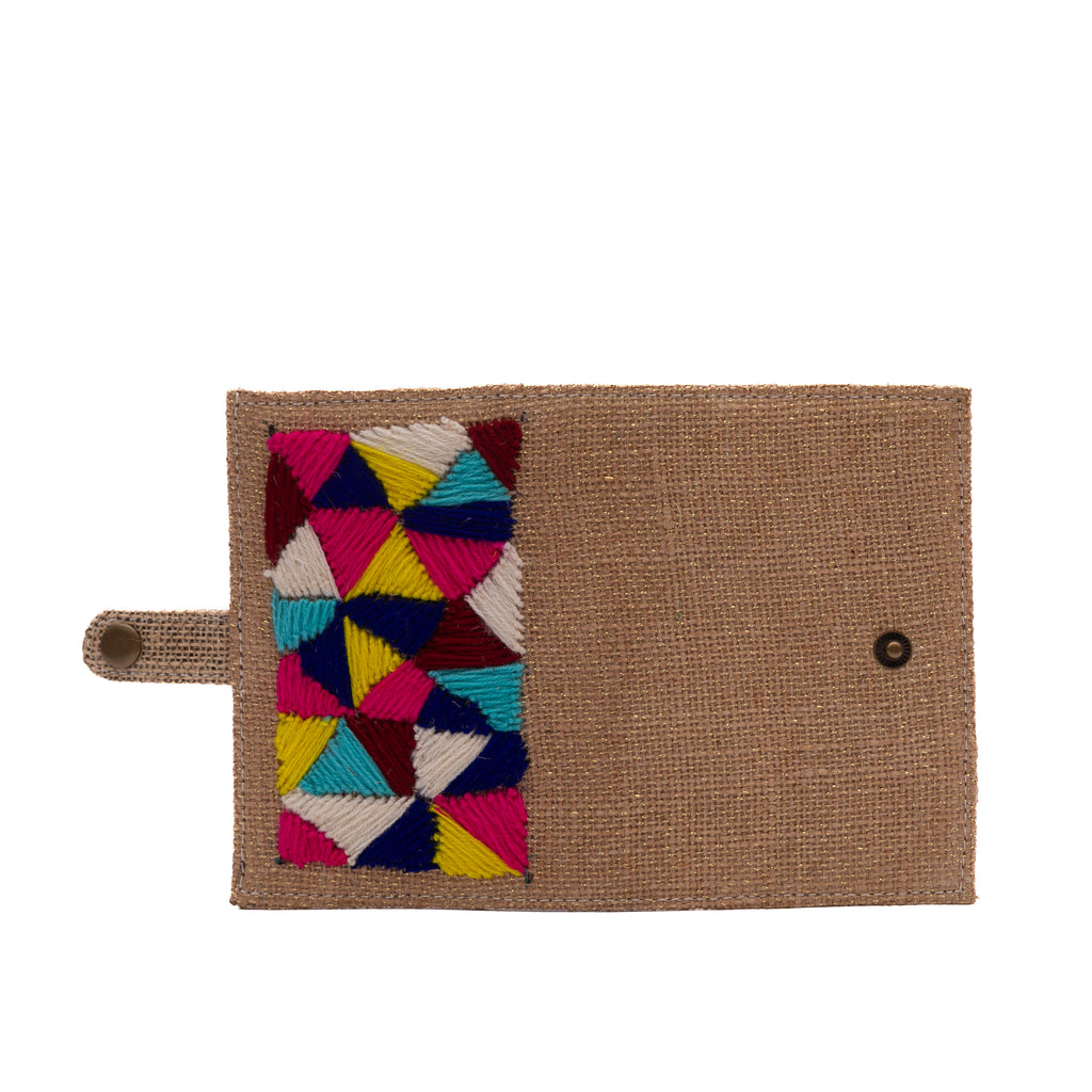 Mozaic hand embroidered passport cover