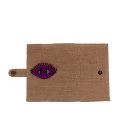 Evil Eye Jute Passport Cover