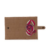 Image of Pink Floral Jute Passport Cover