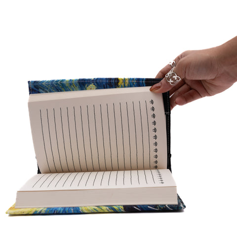 Starry night hand embroidered reusable diary