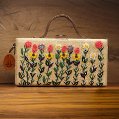 Baagecha hand embroidered clutch bag (jute bag)