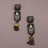 Image of Banjaran black hand embroidered earring