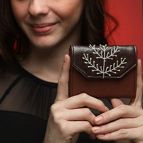 Blossom Hand-Embroidered Card Holder by gonecase