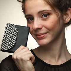 Monochrome cotton card holder