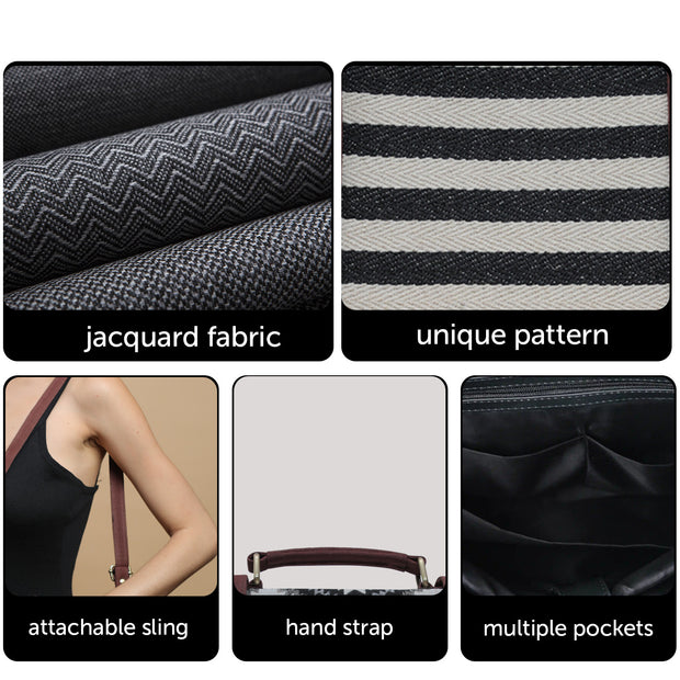 Geometric laptop multi purpose backpack and sling bag details