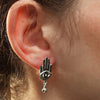 Image of Hamsa handcrafted sterling silver earring