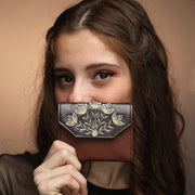 Mandala hand embroidered card holder by gonecase