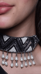 Triangle Hand Embroidered choker