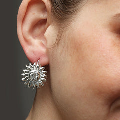Sun sterling silver earrings