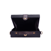 Hamsa purple hand embroidered briefcase bag by gonecase