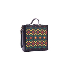 Aztec green handcrafted briefcase bag for women