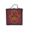 Image of Hamsa cherry hand embroidered briefcase bag