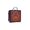 Image of Hamsa cherry hand embroidered briefcase bag