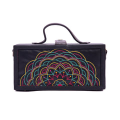 Mandala hand embroidered clutch bag by gonecase