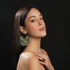 Image of order online Brass Plate Semi Circle Dangler Earring- gonecase.in