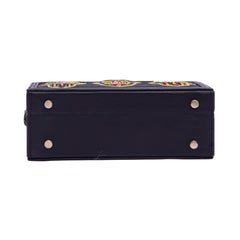 Hamsa multi colored hand embroidered crossbody clutch bag for women