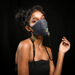 Denim Evil Eye Handcrafted Mask