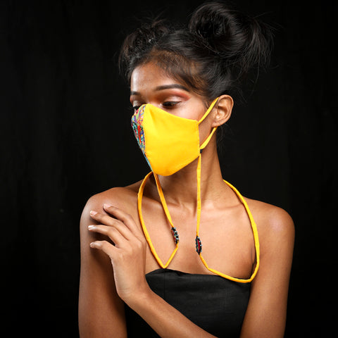 Yellow Faces handcrafted Mask