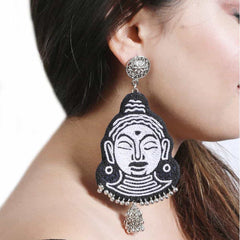 Budha Embroidery Earrings ,Earrings, gonecasestore - gonecasestore