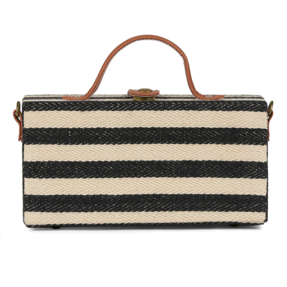 Order online Black and White Stripes Clutch Bag- gonecase.in