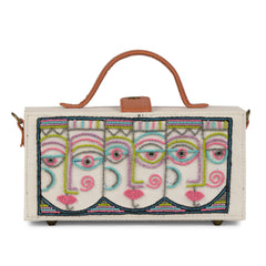 Anokhi White hand embroidered Clutch Bag for women