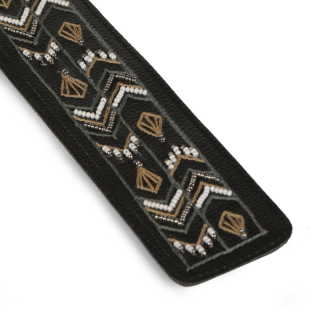 Dhaka Hand embroidered black Bust belt