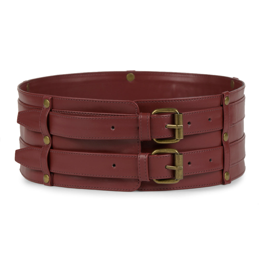 Order online Cherry color double buckle belt- gonecase.in