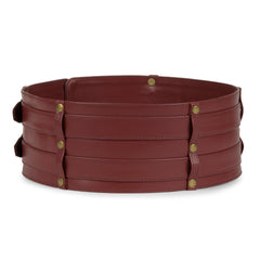 Cherry color double buckle belt