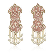 Mutiyaar white embroidered earring